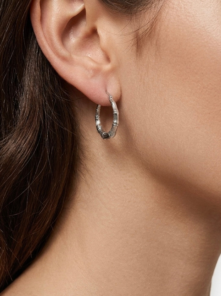 Boucles d'Oreilles Créoles Bambou