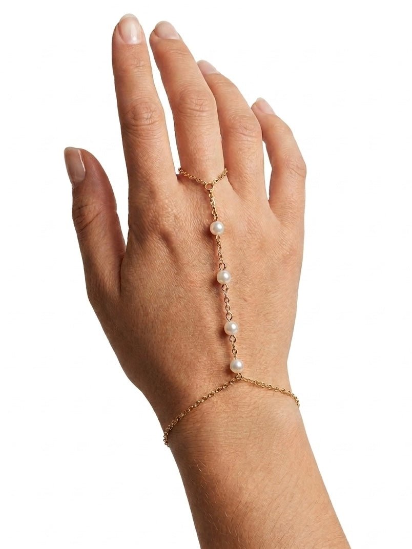 Chaîne de Main Perles Blanches