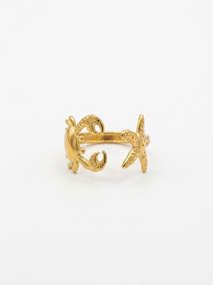 Bague Crabe & Étoile de Mer
