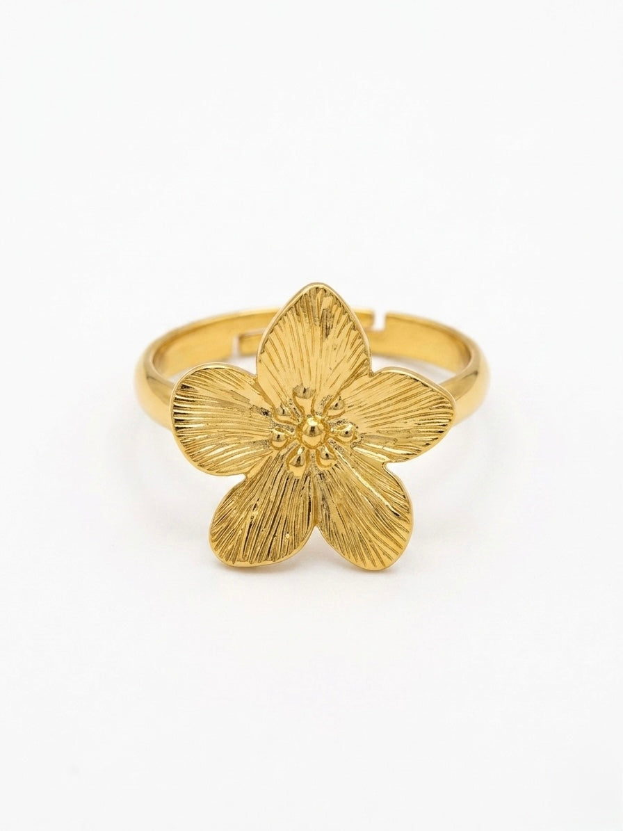 Bague Fleur Gravée