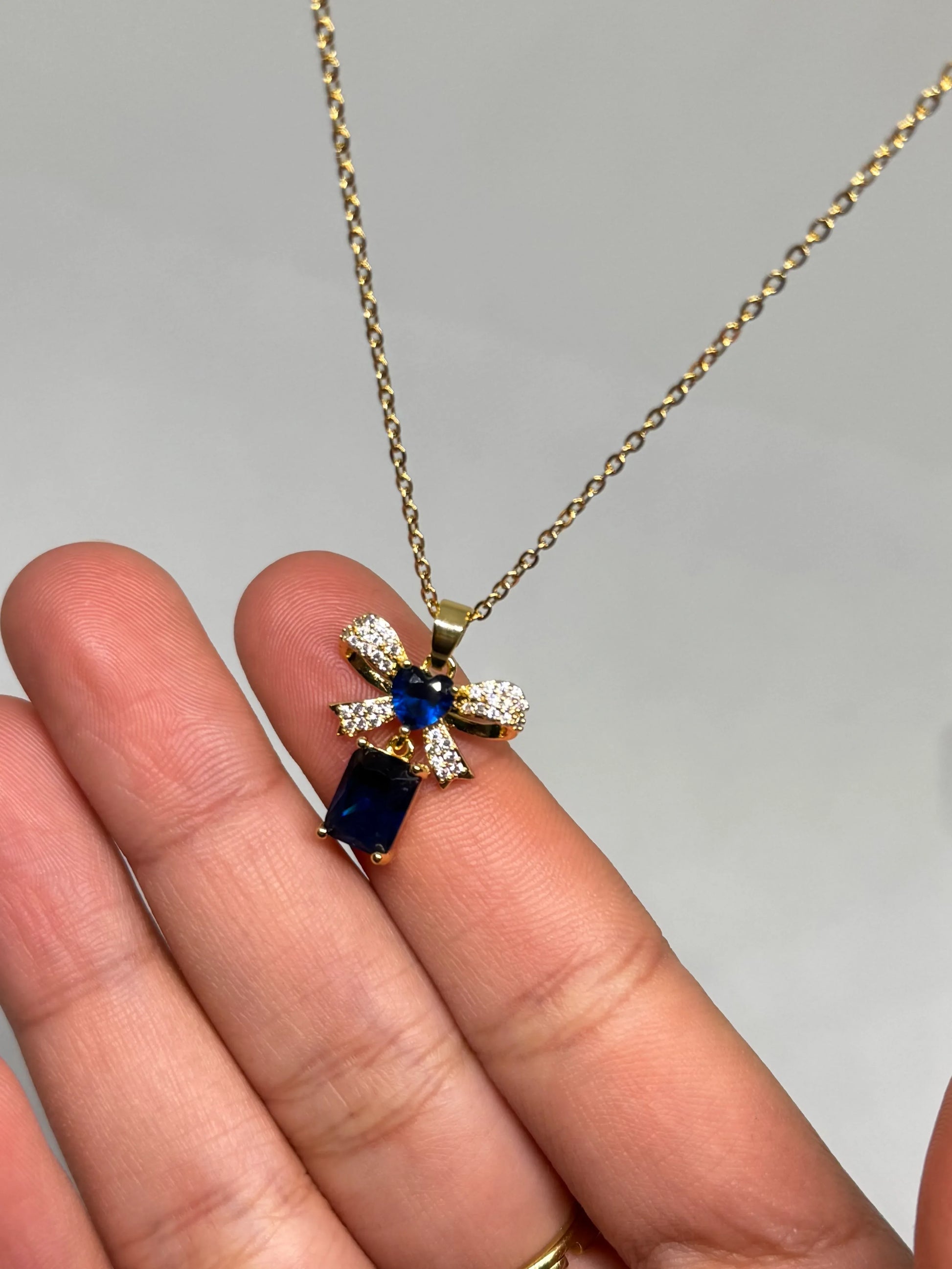 Collier Nœud Bleu Éclat - Ym Jewels
