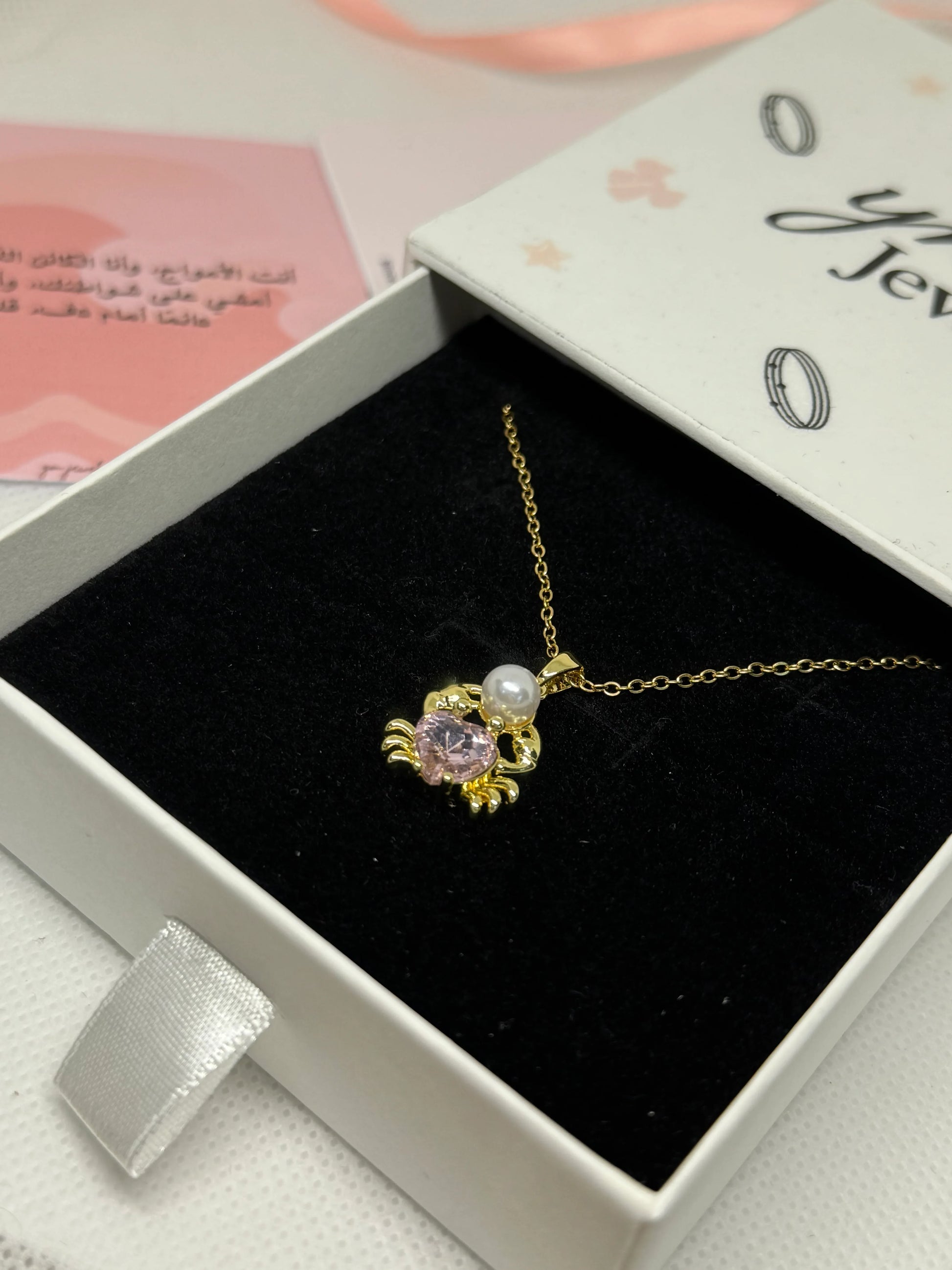 Collier Rose Heart Crab - Ym Jewels