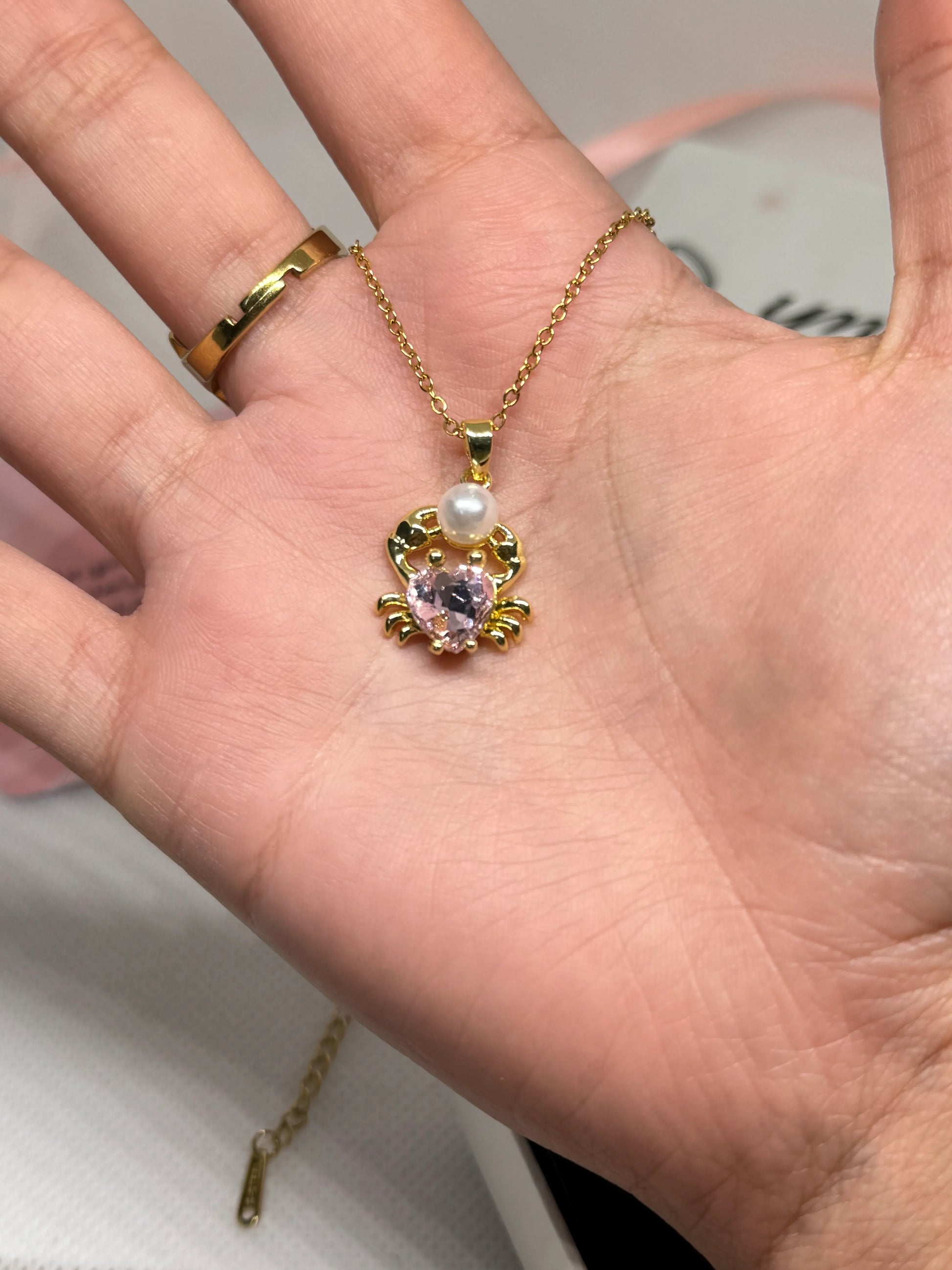 Collier Rose Heart Crab - Ym Jewels