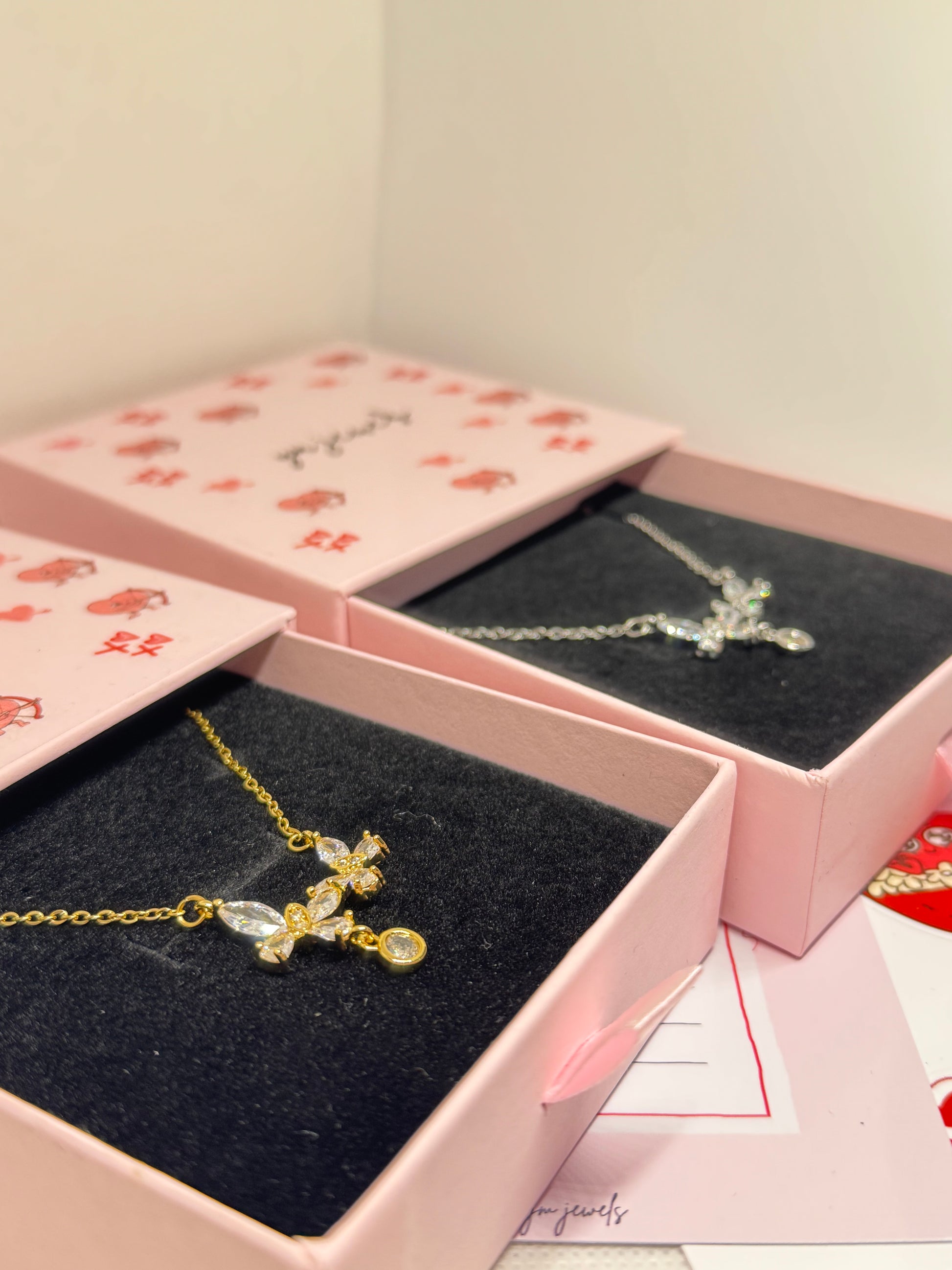 Collier Double Papillon Brillant