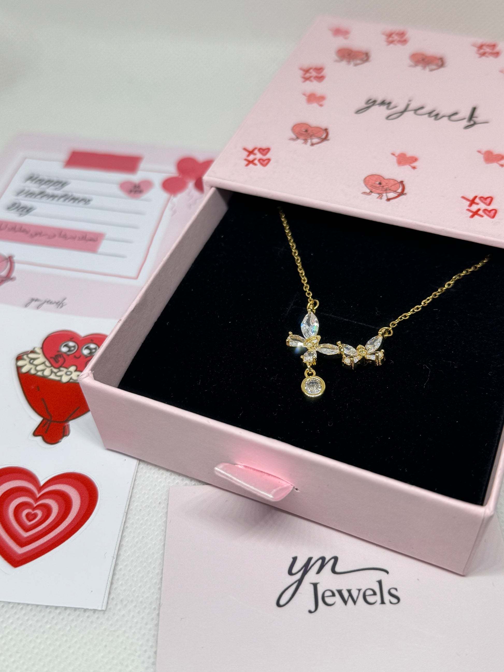 Collier Double Papillon Brillant