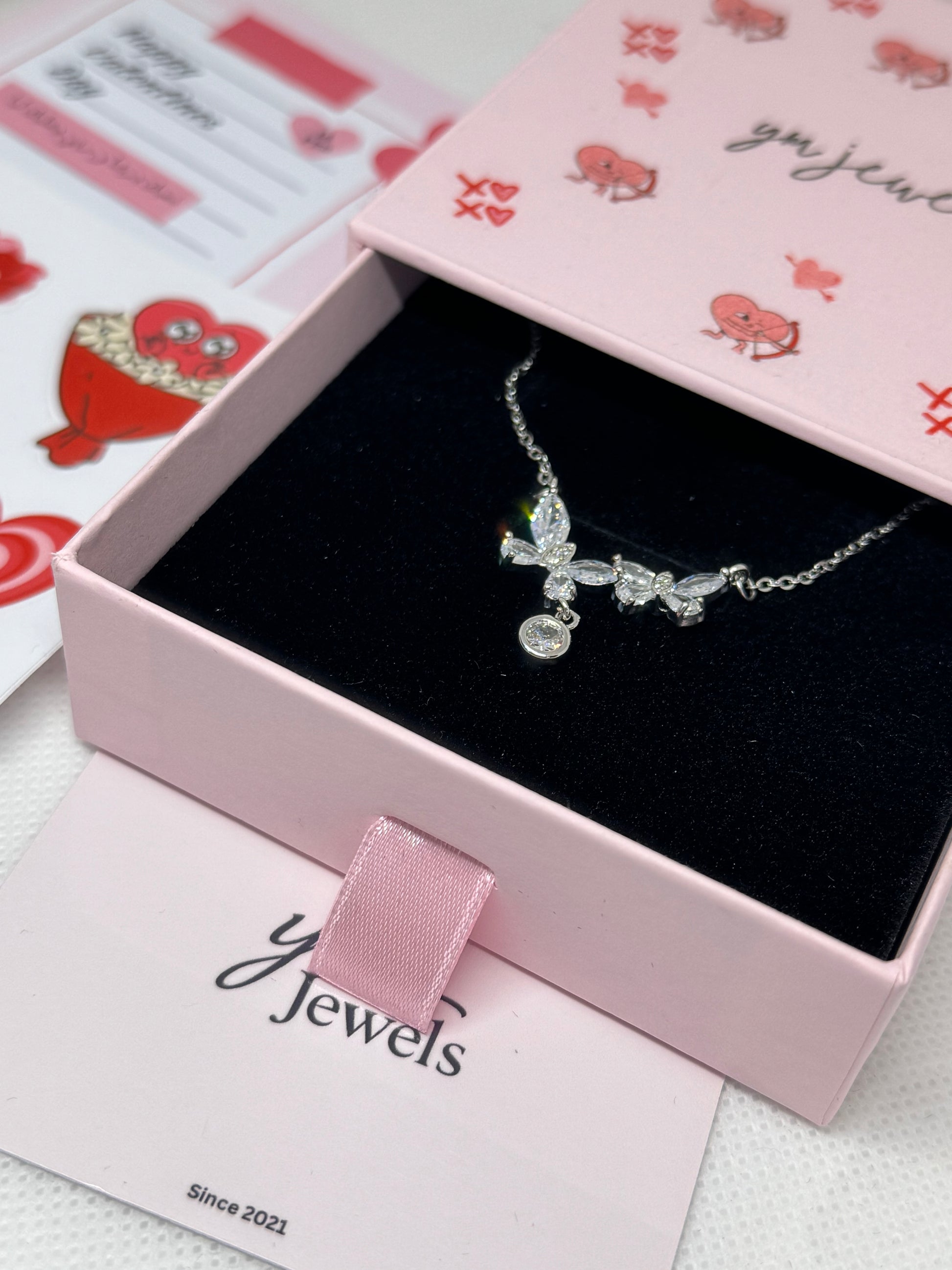 Collier Double Papillon Brillant