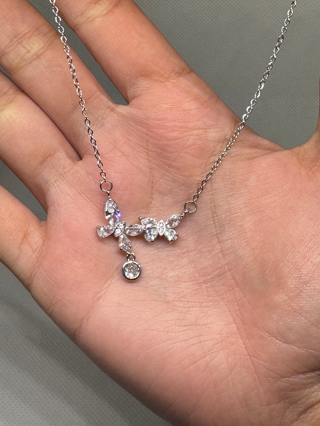 Collier Double Papillon Brillant