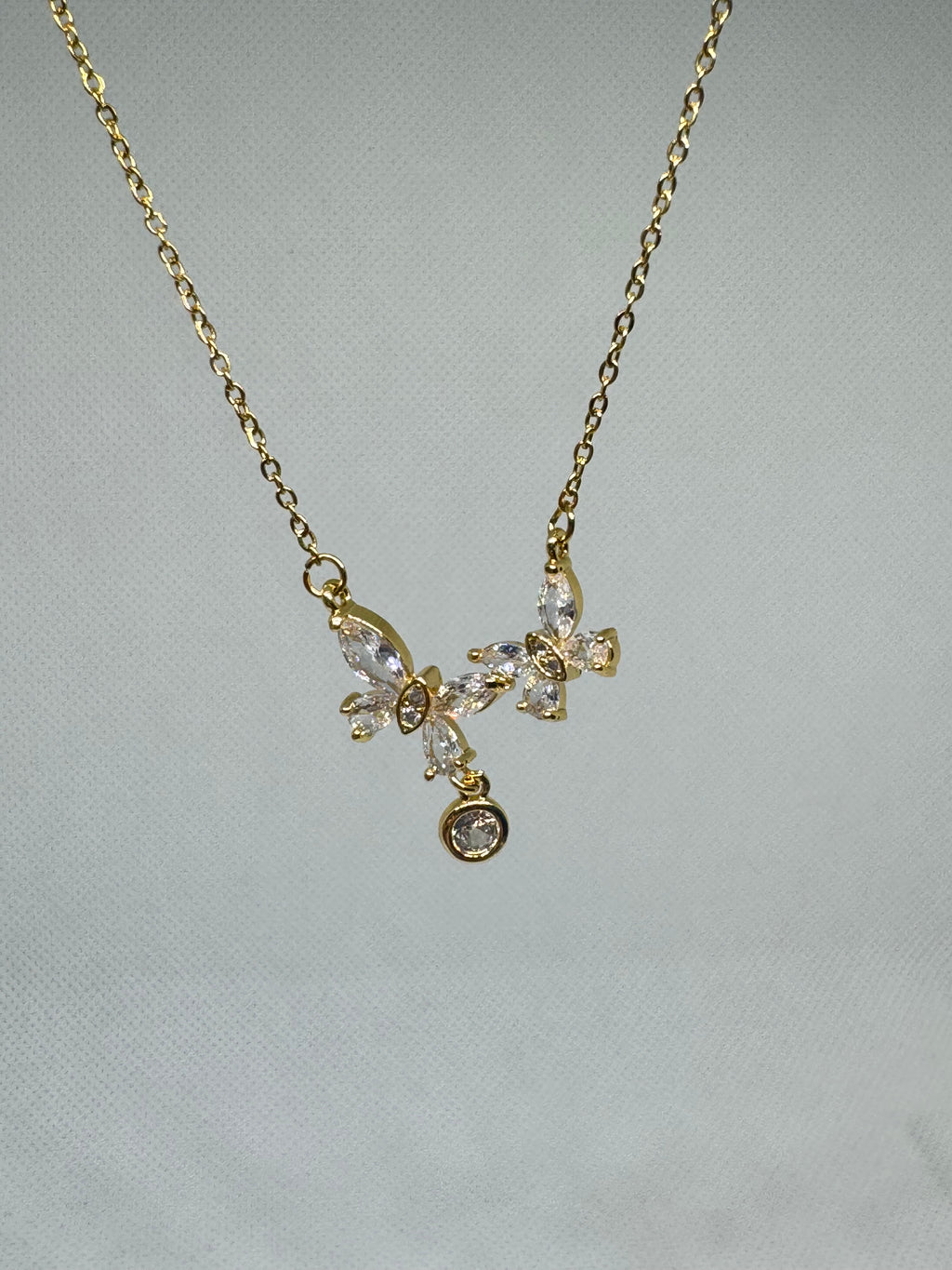 Collier Double Papillon Brillant