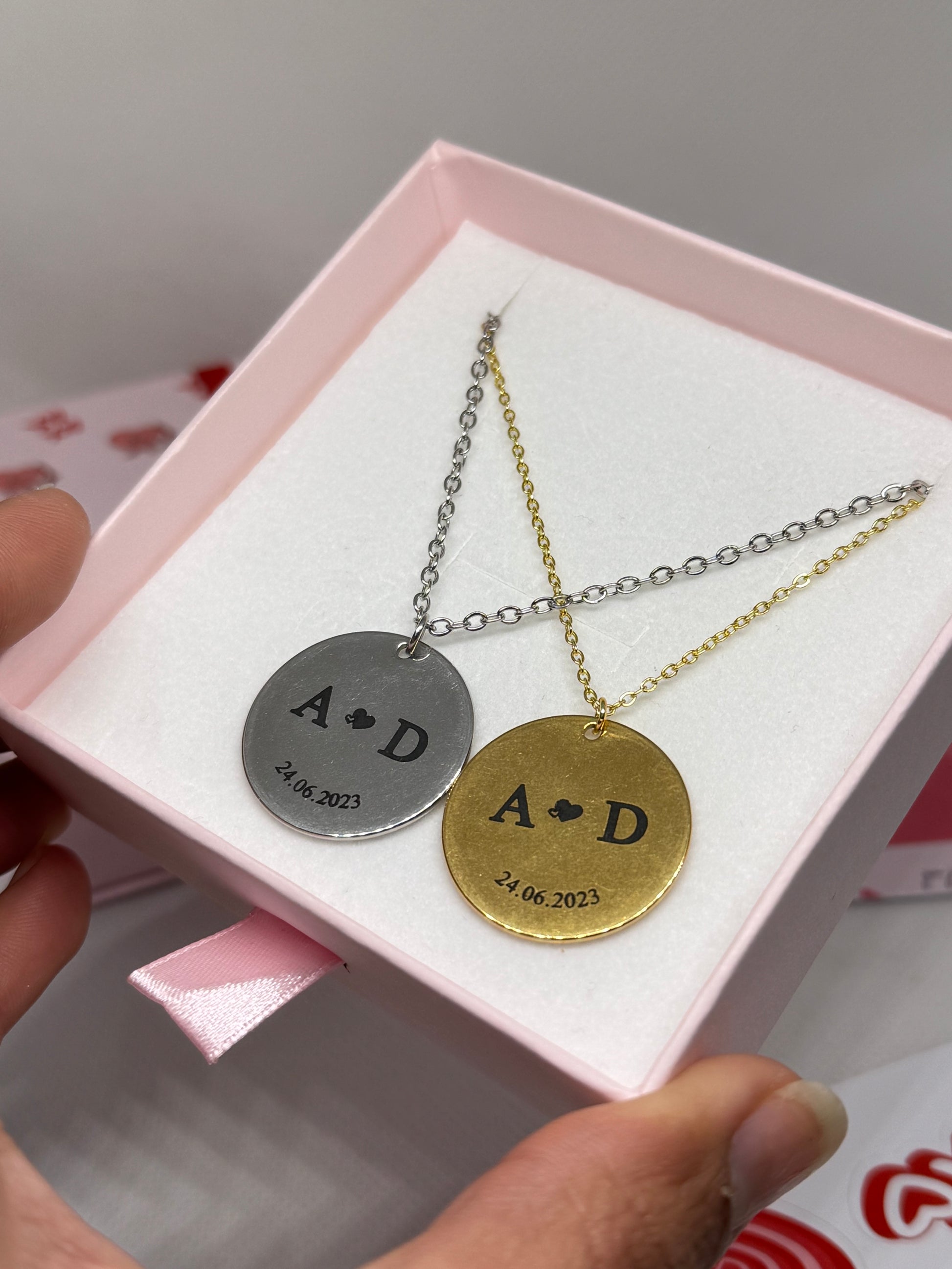 Collier Personnalisé Initiales & Date