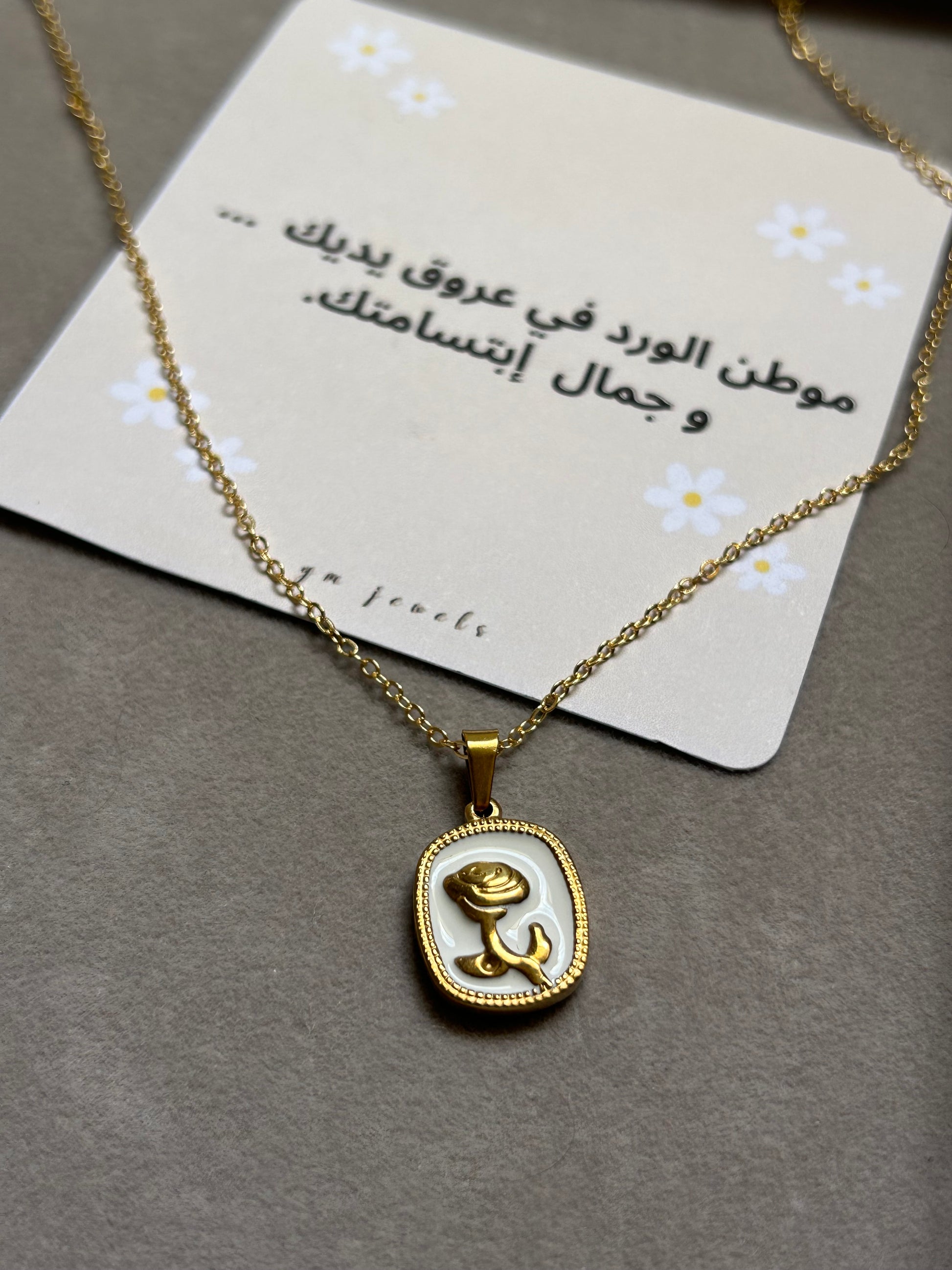 Collier Médaillon Rose Éternelle