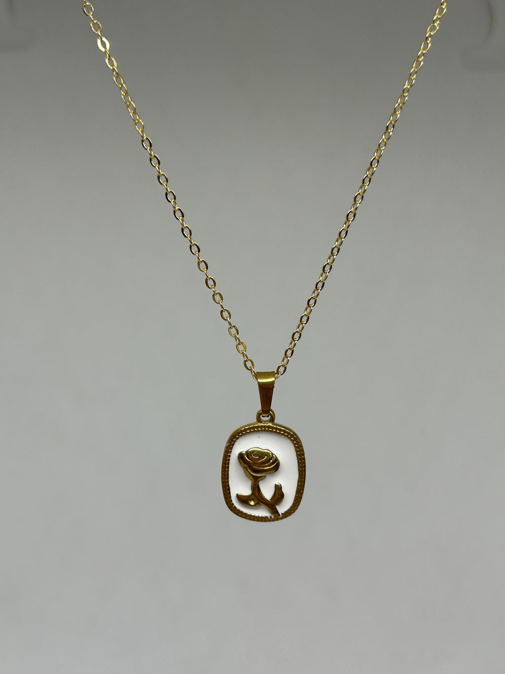 Collier Médaillon Rose Éternelle