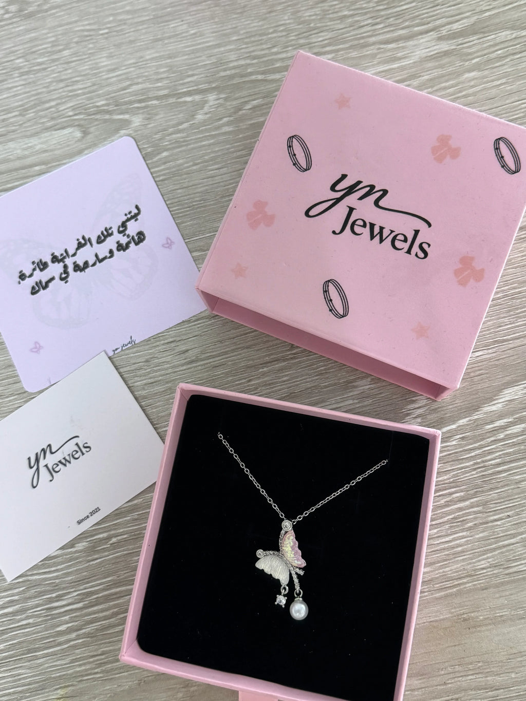 Collier Papillon & Perle - Ym Jewels